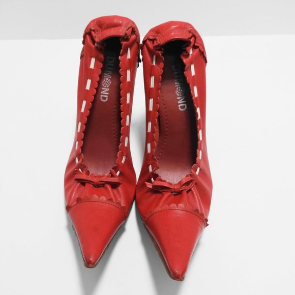 DUMOND Red High Heels Size 5 - Picture 2 of 16